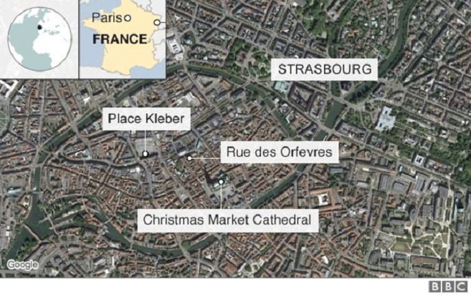 η περιοχή επίθεσης στο στρασβούργο
